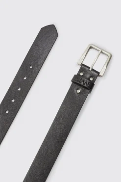 Man Faux Leather Belt | BoohooMAN UK