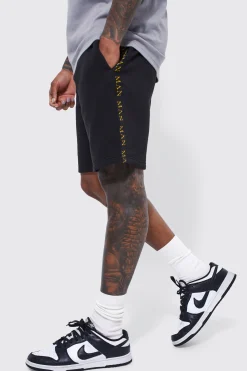 Man Gold Slim Fit Taping Shorts | BoohooMAN UK