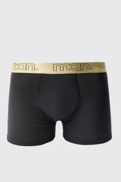 Man Gold Waistband Boxer | BoohooMAN UK