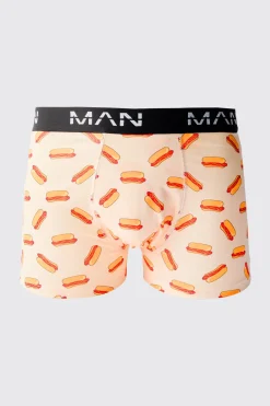 Man Hot Dog Printed Boxers | BoohooMAN UK