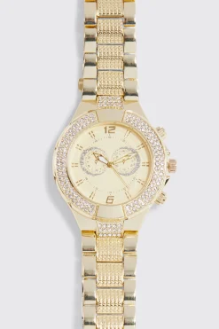 Man Iced Classic Watch With Gift Box | BoohooMAN UK
