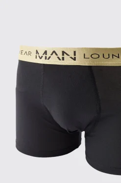 Man Lounge Gold Waistband Boxer | BoohooMAN UK