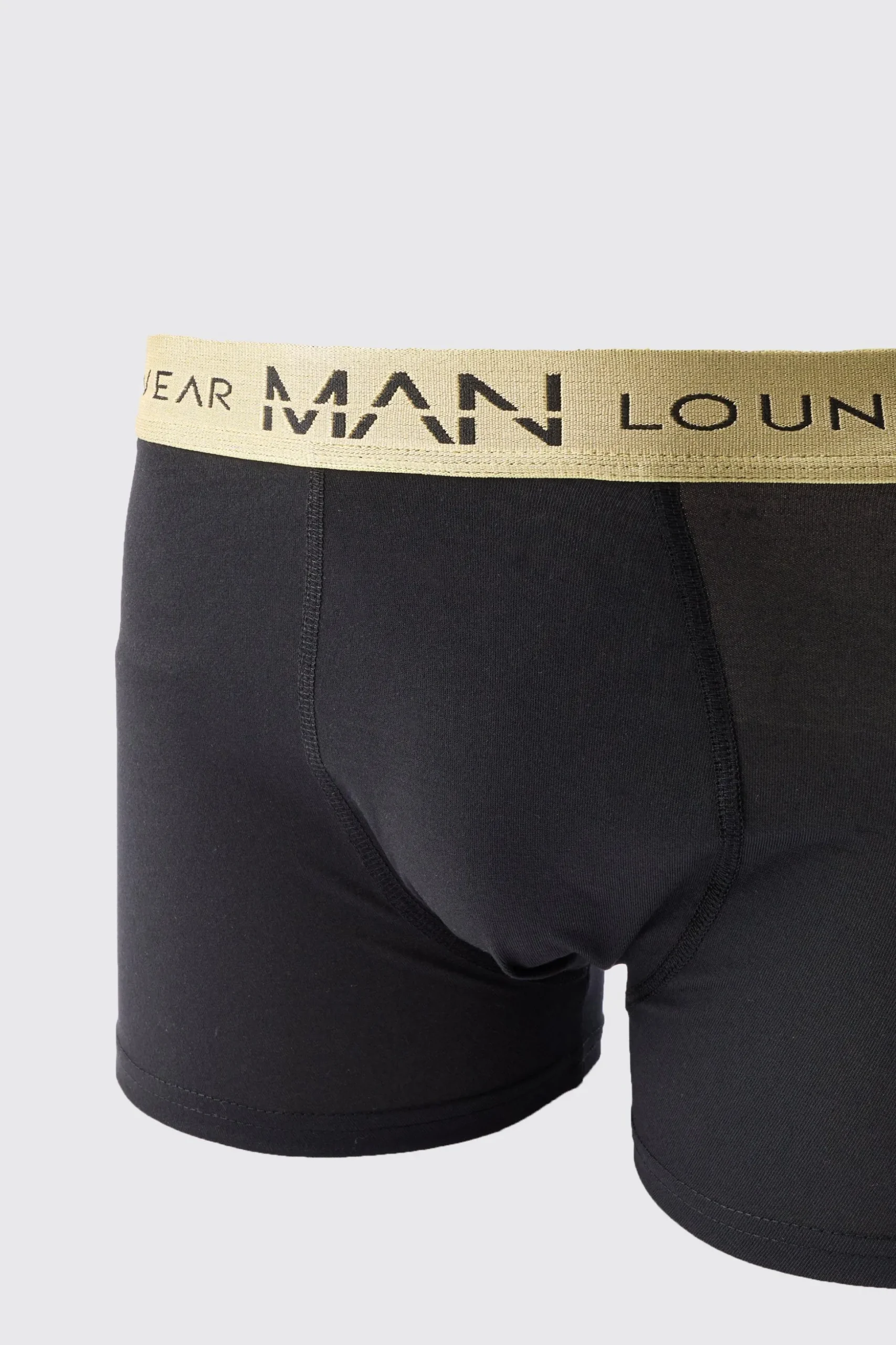 Man Lounge Gold Waistband Boxer | BoohooMAN UK