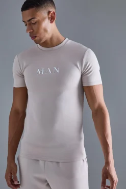 Man Muscle Fit Scuba T-shirt | BoohooMAN UK