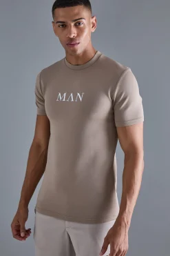 Man Muscle Fit Scuba T-shirt | BoohooMAN UK