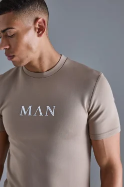 Man Muscle Fit Scuba T-shirt | BoohooMAN UK