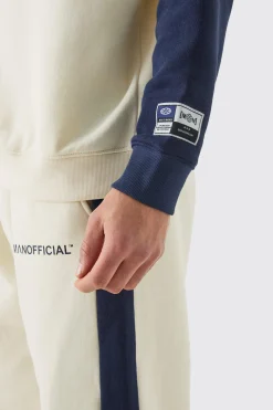 Man Official Colour Block Half Zip Tracksuit | BoohooMAN UK
