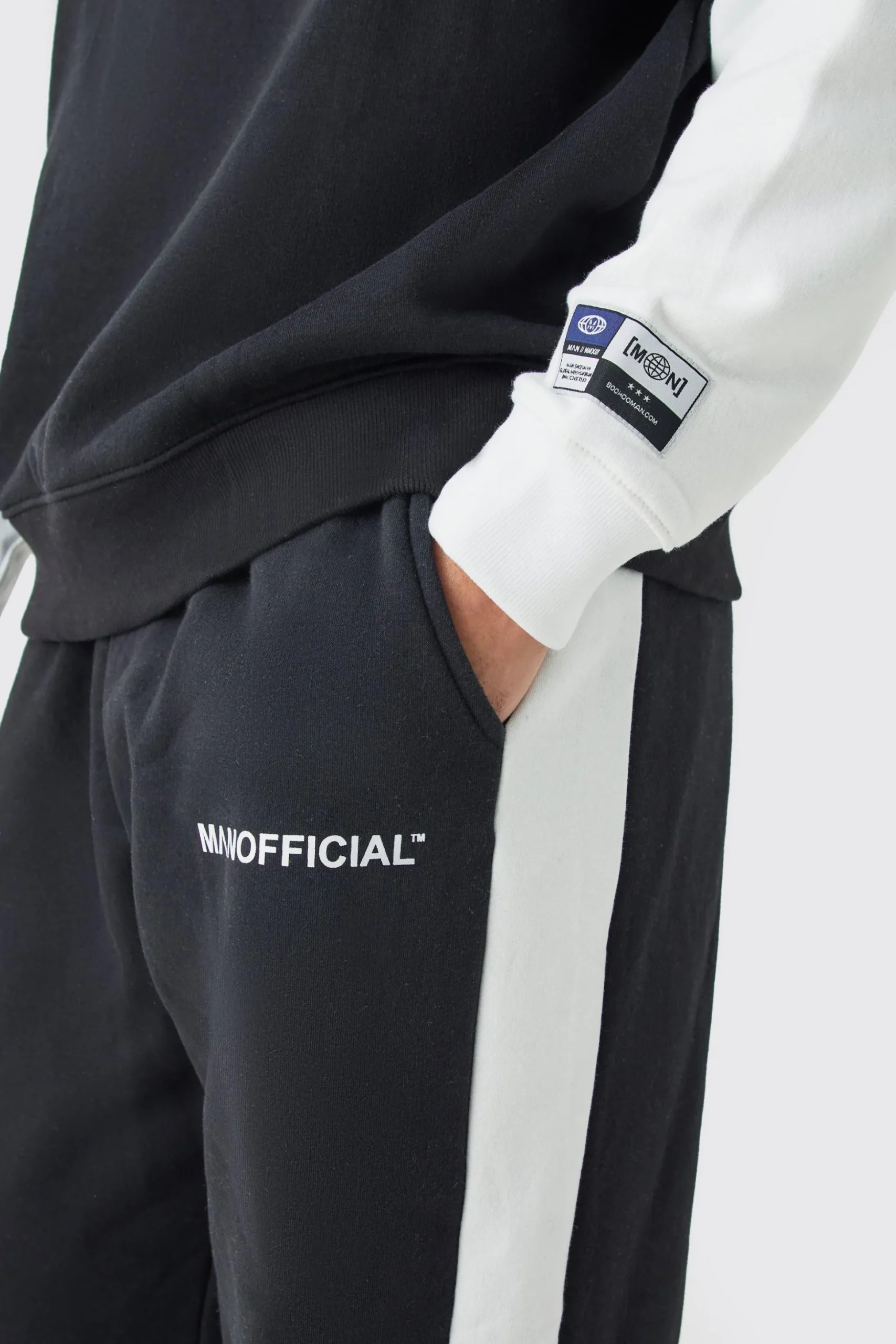 Man Official Colour Block Half Zip Tracksuit | BoohooMAN UK