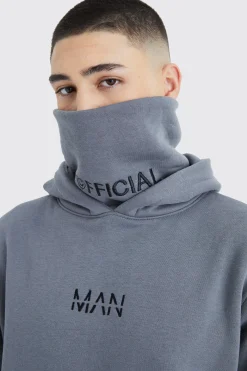 Man Official Jersey Hoodie With Snood | BoohooMAN UK