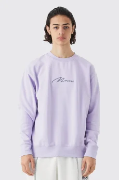 Man Oversized Basic Sweatshirt | BoohooMAN UK