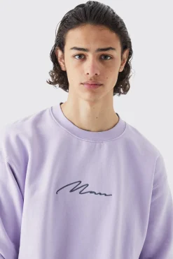 Man Oversized Basic Sweatshirt | BoohooMAN UK