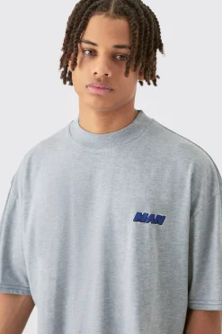 Man Oversized Boxy Contrast Stitch T-shirt Gusset Jogger Set | BoohooMAN UK