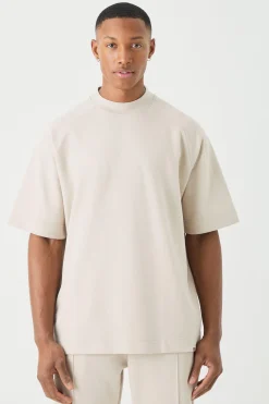 Man Oversized Extended Neck Raglan Heavy Interlock T-shirt | BoohooMAN UK
