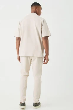 Man Oversized Extended Neck Raglan Heavy Interlock T-shirt | BoohooMAN UK