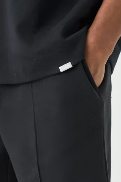 Man Oversized Extended Neck Heavy Interlock T-shirt | BoohooMAN UK