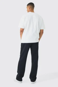 Man Oversized Extended Neck Heavy Interlock T-shirt | BoohooMAN UK