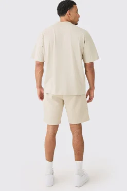 Man Oversized Extended Neck T-shirt And Relaxed Short Set | BoohooMAN UK