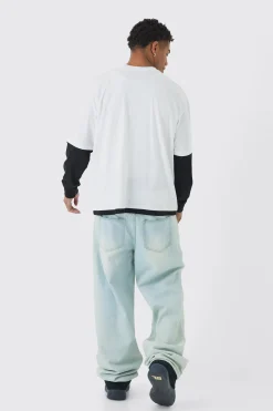 MAN Oversized Faux Layer T-Shirt | BoohooMAN UK