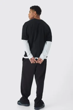 MAN Oversized Faux Layer T-Shirt | BoohooMAN UK
