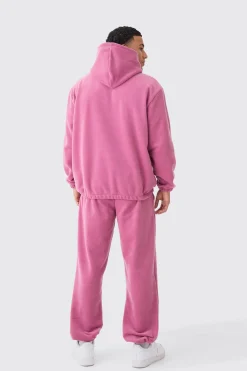 Man Oversized Fleece Hooded Tracksuit | BoohooMAN UK