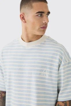 Man Oversized Ribbed Striped T-shirt | BoohooMAN UK