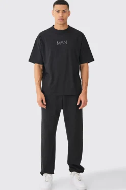 Man Oversized T-shirt & Jogger Set | BoohooMAN UK
