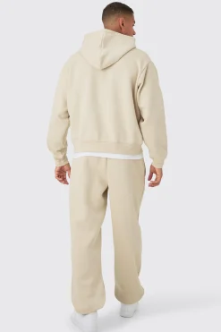 Man Oversized Zip Through Hooded Tracksuit | BoohooMAN UK