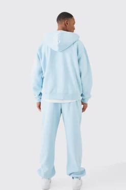 Man Oversized Zip Through Hooded Tracksuit | BoohooMAN UK