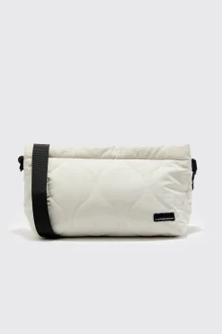 Man Quilted Cross Body Nylon Bag | BoohooMAN UK