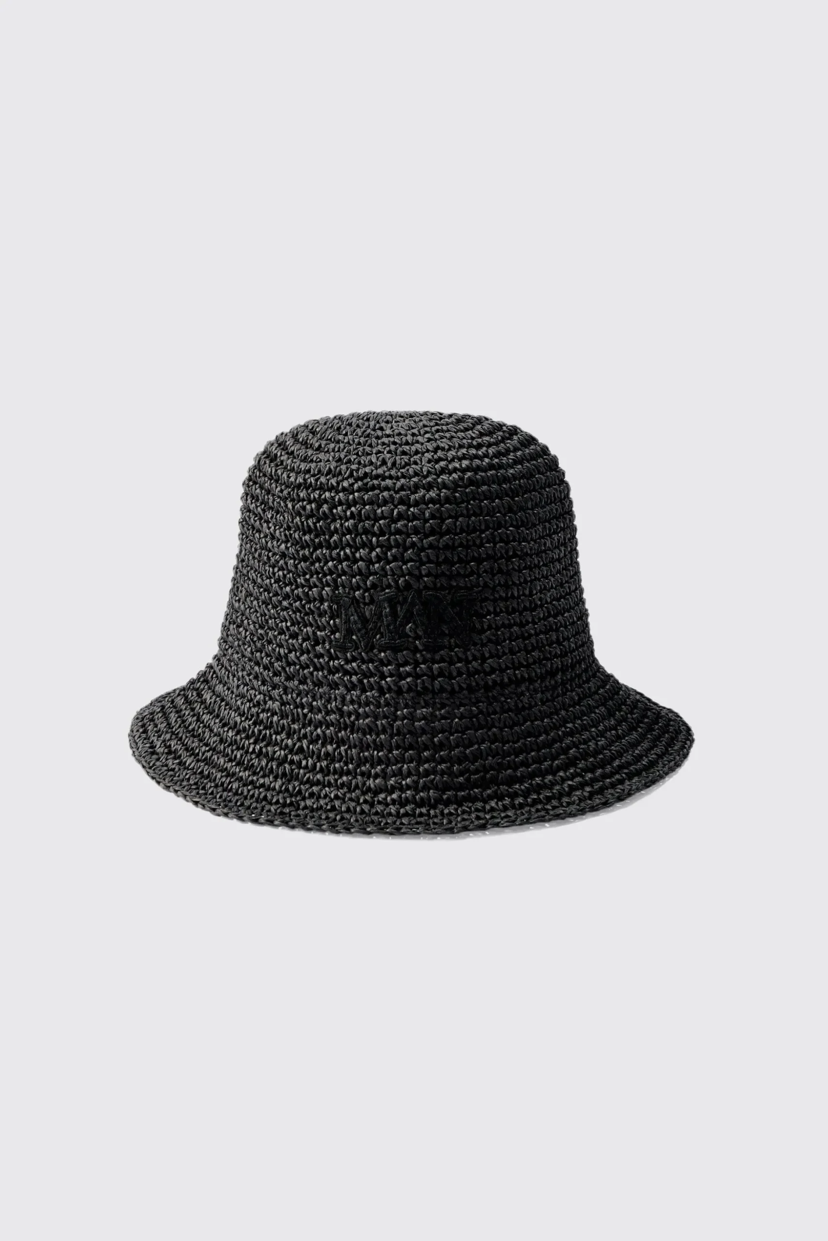 Man Raffia Bucket Hat In Black | BoohooMAN UK