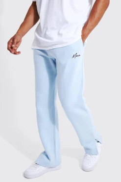 Man Regular Fit Split Hem Jogger | BoohooMAN UK