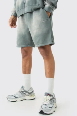 Man Relaxed Fit Sun Bleach Washed Shorts | BoohooMAN UK