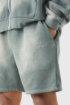 Man Relaxed Fit Sun Bleach Washed Shorts | BoohooMAN UK