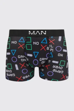 Man Retro Game Printed Boxer | BoohooMAN UK