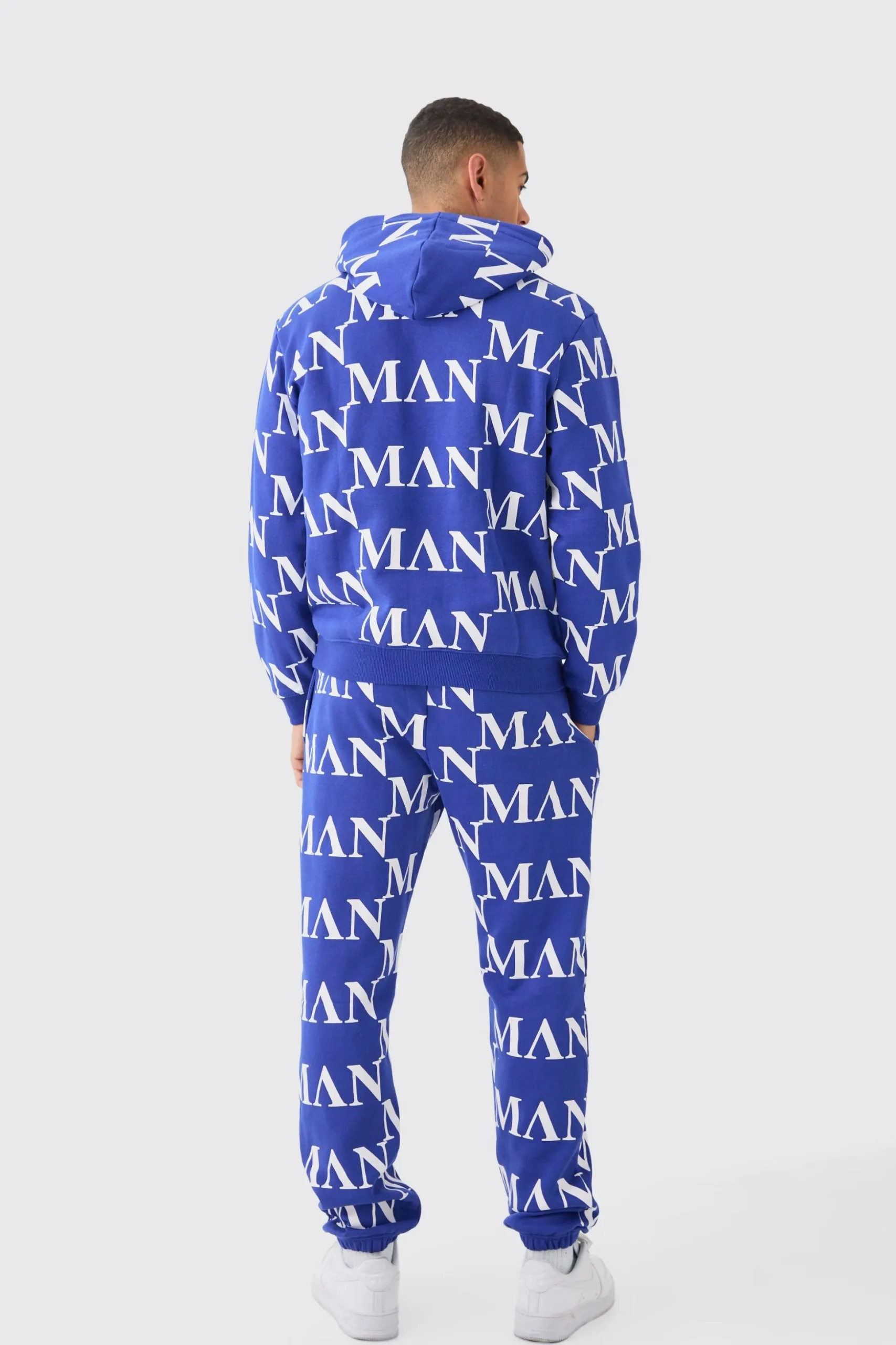 Man Roman All Over Print Hooded Tracksuit | BoohooMAN UK