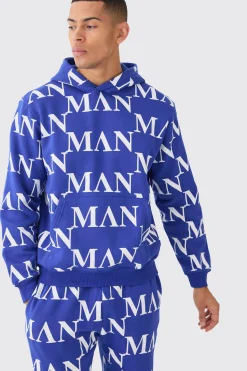Man Roman All Over Print Hooded Tracksuit | BoohooMAN UK