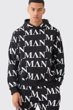 Man Roman All Over Print Hooded Tracksuit | BoohooMAN UK