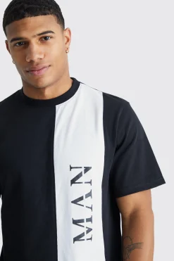 Man Roman Colour Block T-shirt | BoohooMAN UK