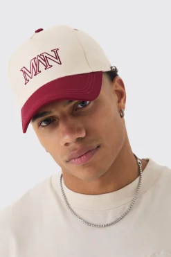 Man Roman Embroidered Cap In Ecru | BoohooMAN UK