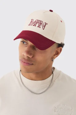 Man Roman Embroidered Cap In Ecru | BoohooMAN UK