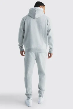 Man Roman Hooded Rib Tracksuit | BoohooMAN UK