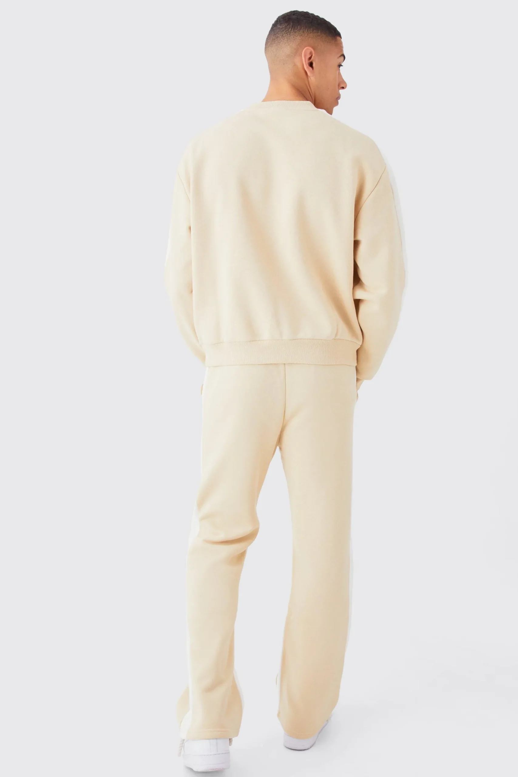 Man Rose Print Gusset Sweatshirt Tracksuit | BoohooMAN UK