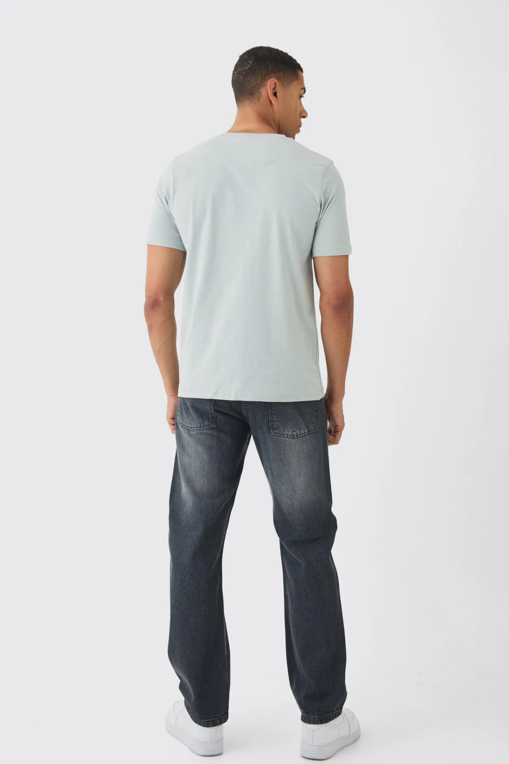Man Script Slim Colour Block T-shirt | BoohooMAN UK