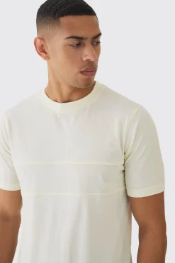 Man Script Slim Colour Block T-shirt | BoohooMAN UK