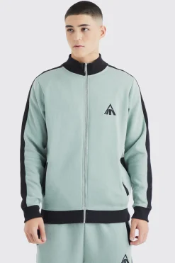 Man Side Panel 1/4 Zip Funnel Neck Sweatshirt | BoohooMAN UK