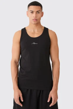 Man Signature Basic Vest | BoohooMAN UK