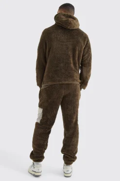 Man Signature Borg Over The Head Hoodie | BoohooMAN UK