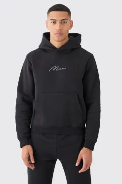 Man Signature Boxy Hooded Tracksuit | BoohooMAN UK