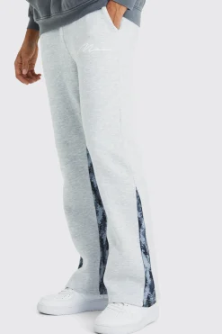 Man Signature Camo Gusset Joggers | BoohooMAN UK