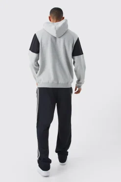 Man Signature Colour Block Hoodie | BoohooMAN UK